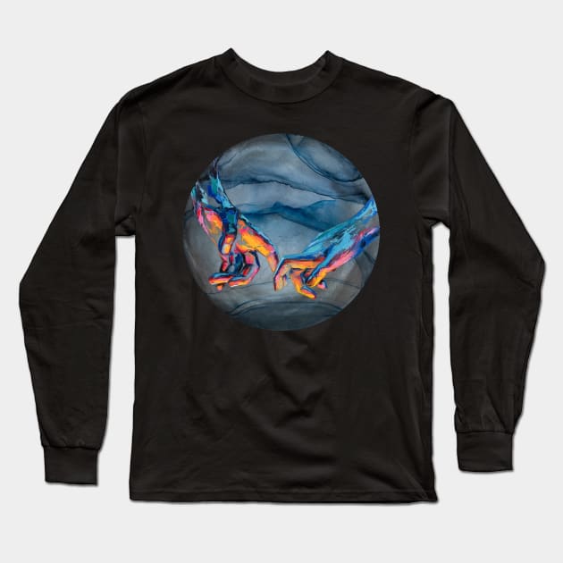 Hands - oil painting. Conceptual abstract hand painting. Long Sleeve T-Shirt by MariDein